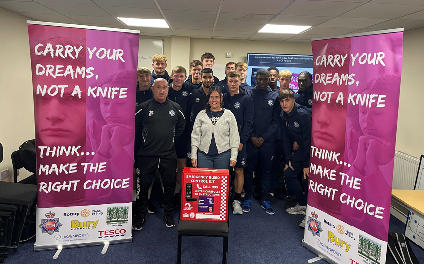 Rochdale AFC Academy Experience Crucial Knife Crime Workshop