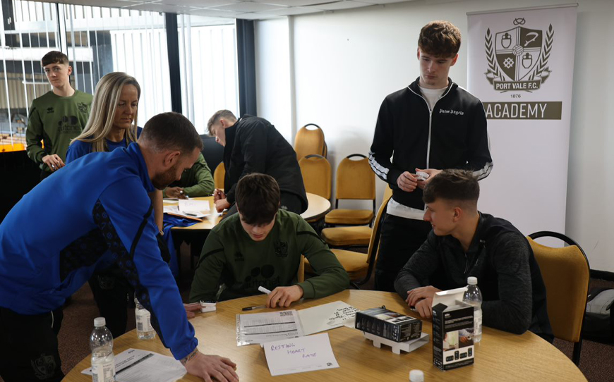 Port Vale U18s Enjoy Health Screening Practical